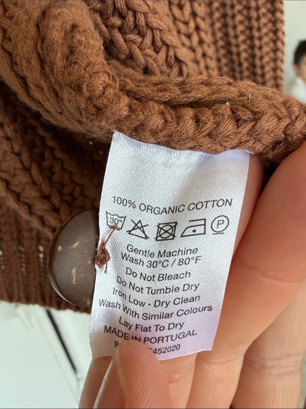 The Simple Folk organic cotton Chunky Knit Cardigan- mocha - Picture 4 of 4